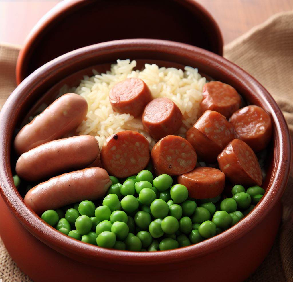 豌豆腊肠煲仔饭的制作配方