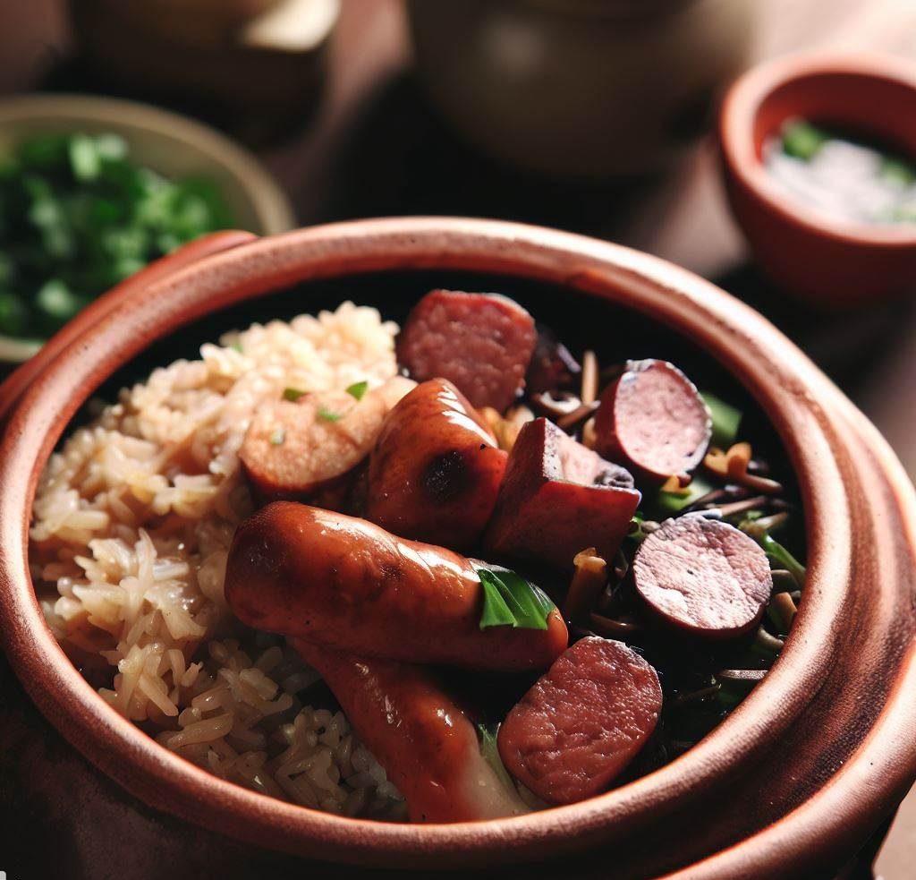 芋香辣肠煲仔饭的制作方法