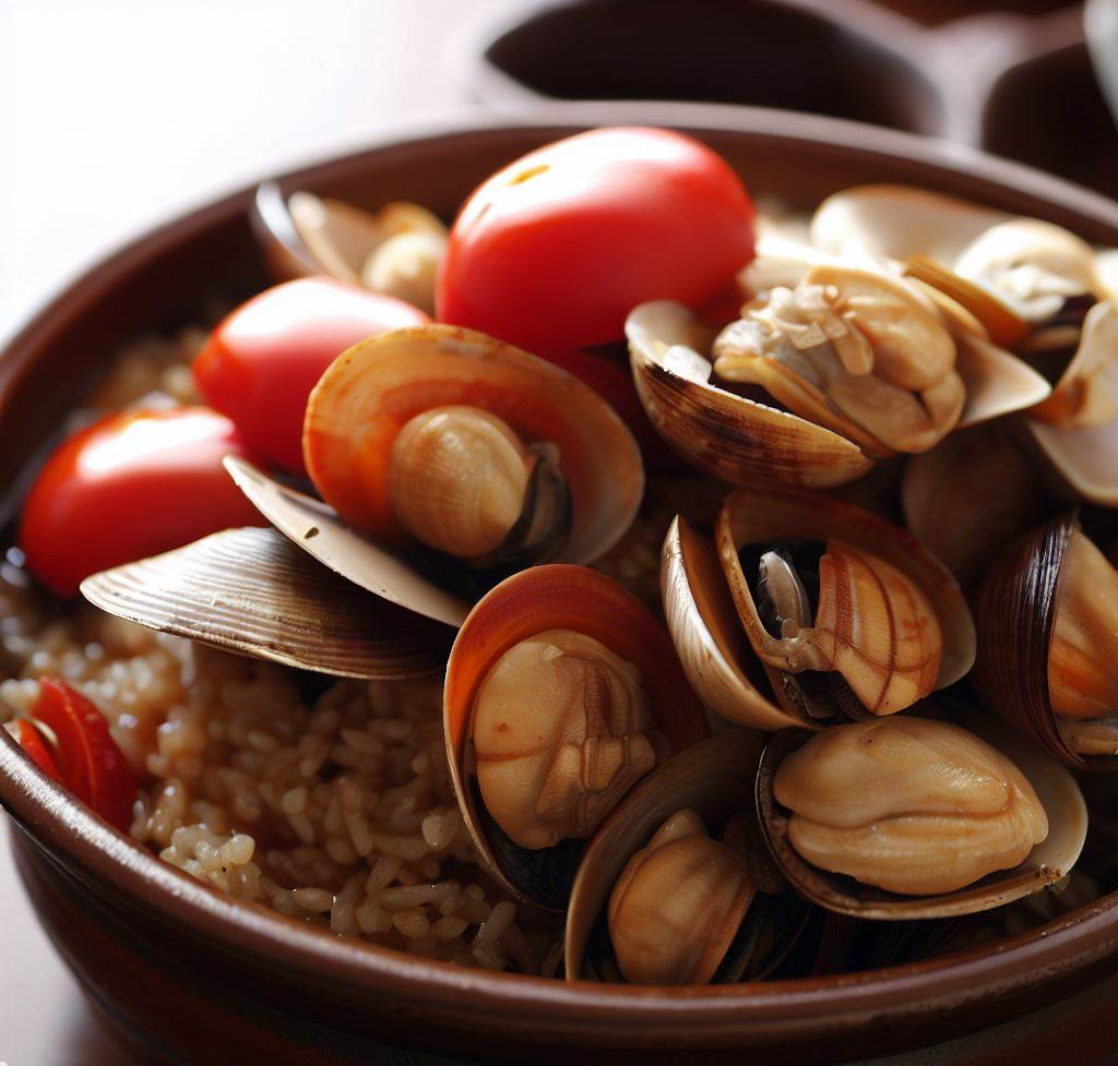 文蛤西红柿煲仔饭的制作方法