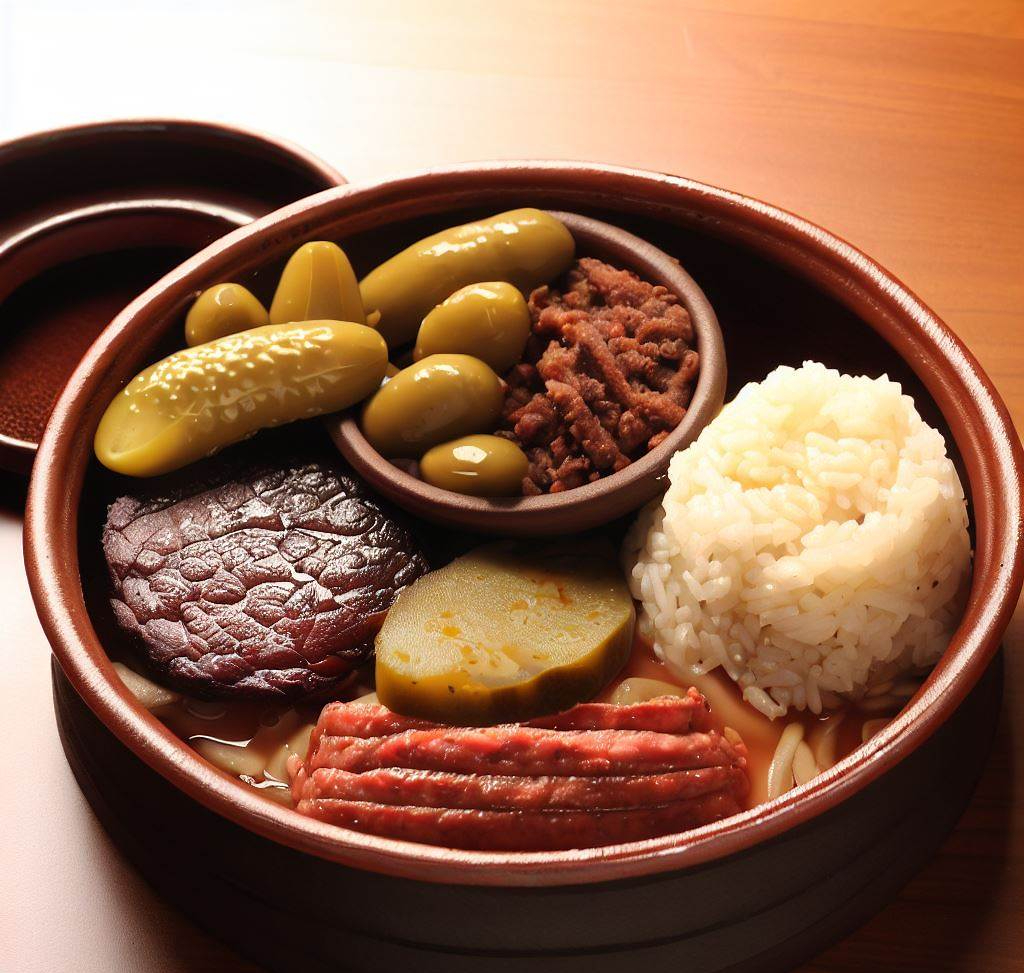 咸菜马蹄肉饼煲仔饭的制作方法